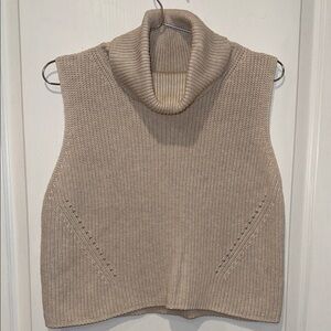 French Connection Beige Cowl Neck Sleeveless Sweater